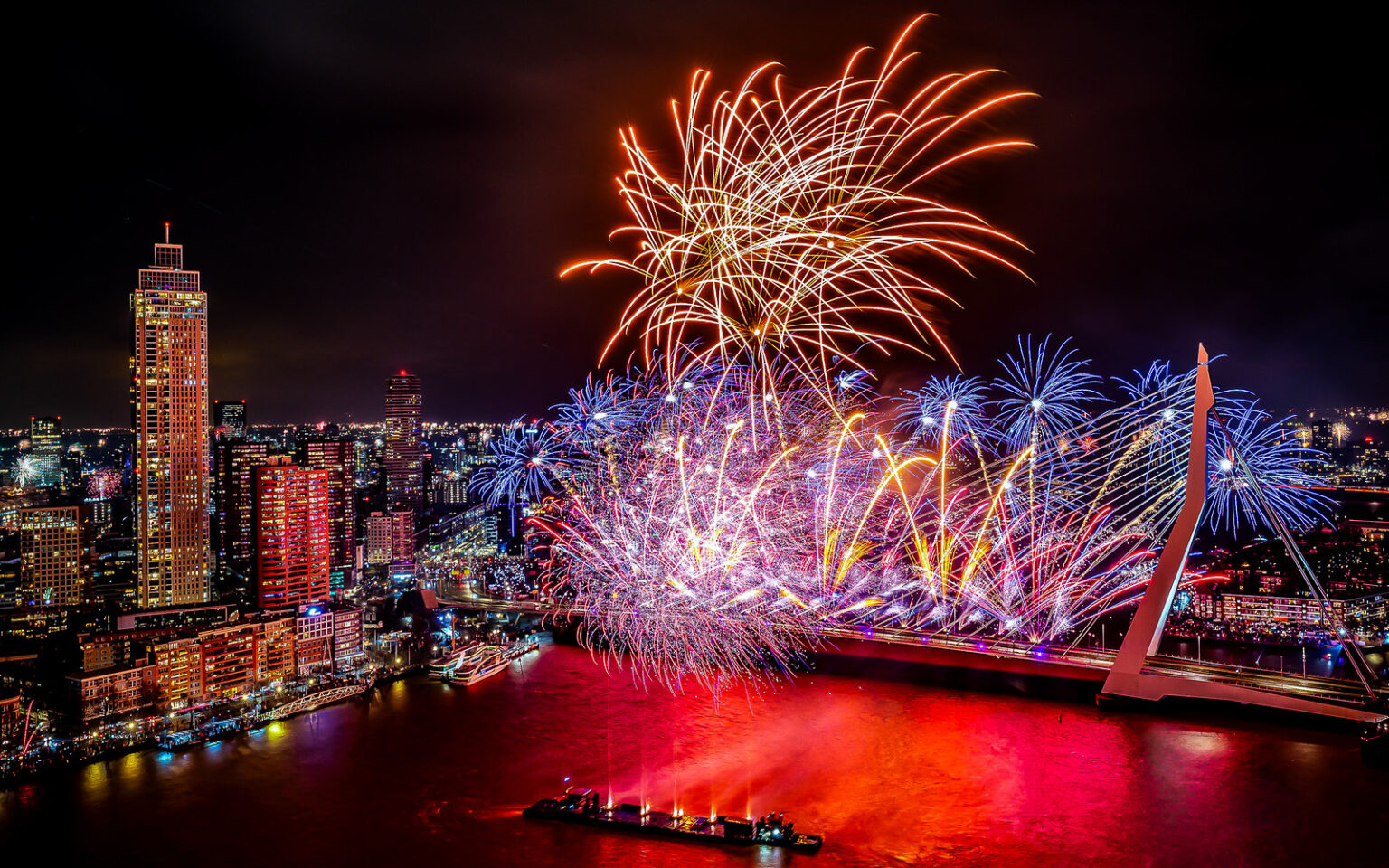 oud en nieuw in Rotterdam - het nationale vuurwerk