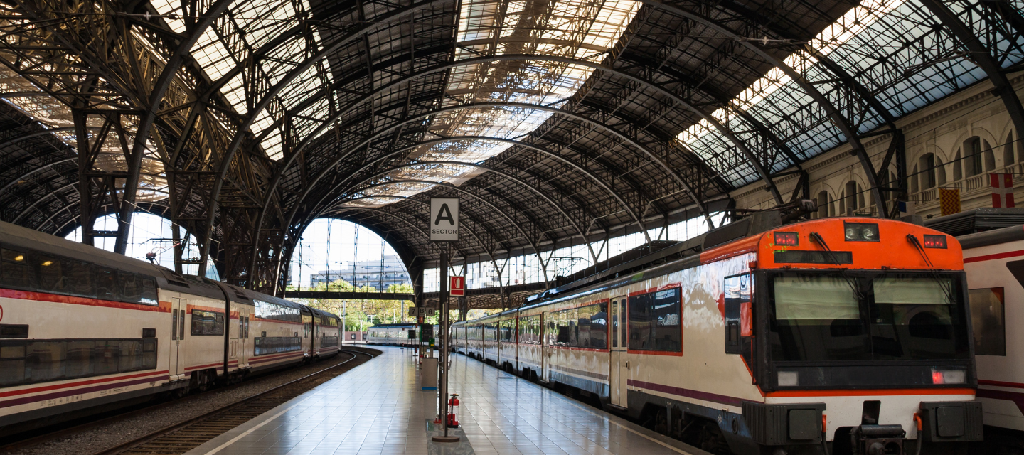 met de trein naar Barcelona